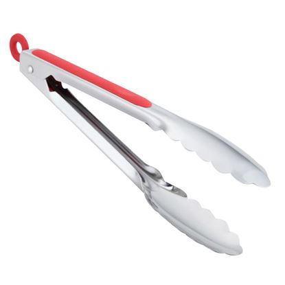 Picture of TONGS S/S RED HANDLE 23 CM / 9"
