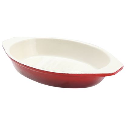 Picture of RED CAST IRON OVAL DISH 20cm 0.65ltr