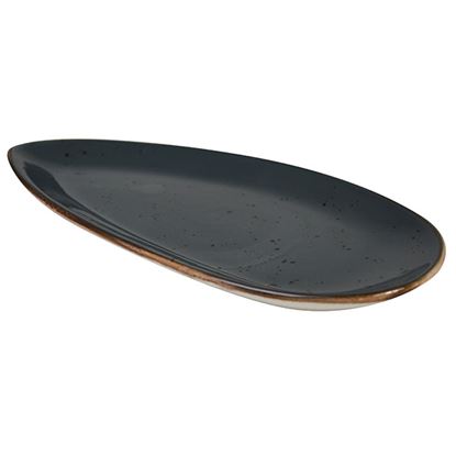 Picture of ORION "ELEMENTS"  LEAF SHAPED PLATE- SLATE GREY