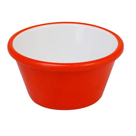 Picture of MELAMINE RAMEKIN RED AND WHITE PLAIN 2 OZ/59ML PACK 12