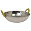 Picture of S/S KADAI DISH WITH BRASS HANDLES- 17cm
