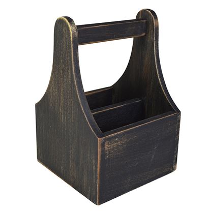 Picture of 'NATURALS' TABLE CADDY BLACK WASH