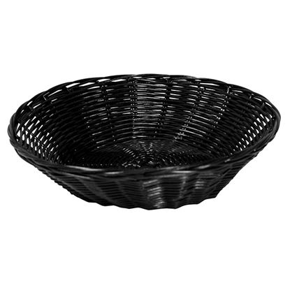 Picture of POLY RATTAN BASKET ROUND 21.5 CM / 8.5" BLACK