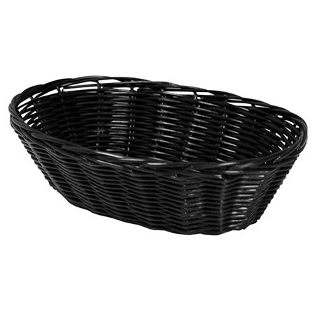 Picture of POLY RATTAN BASKET OVAL 23 CM / 9" BLACK