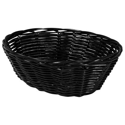 Picture of POLY RATTAN BASKET OVAL 18 CM / 7" BLACK