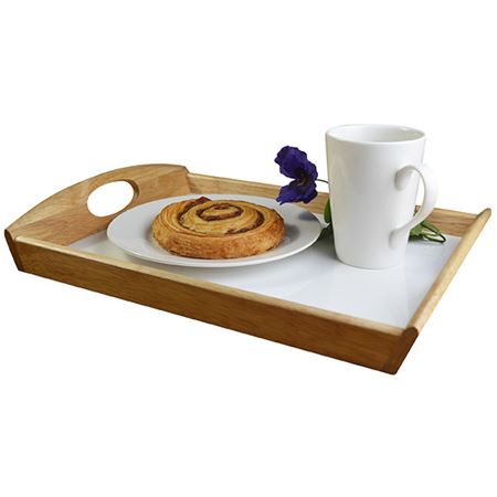 Picture of 'NATURALS' WOODEN TRAY WITH OVAL HOLE HANDLE