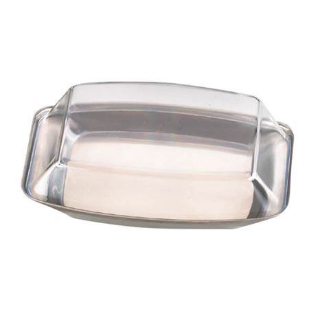 Picture of BUTTER DISH ST.STEEL WITH CLEAR PLASTIC LID