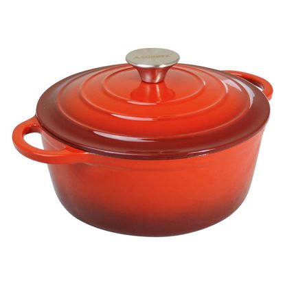 Picture of RED CAST IRON ROUND CASSEROLE 20cm