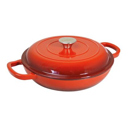 Picture of RED CAST IRON ROUND CASSEROLE 27cm