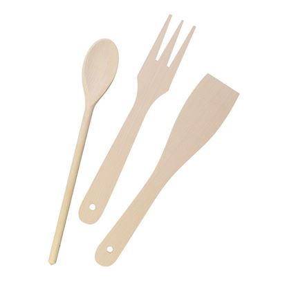 Picture of NATURALS UTENSIL SET - SPATULA/FORK/SPOON